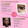 10X Magnified Luxe Rectangular Illuminated Makeup Mirror - Touch Control, Adjustable Brightness, Powerful Locking Suction Cup